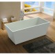 Brand New 1500x750x580mm Square Bathtub Freestanding Acrylic White Bath Tub